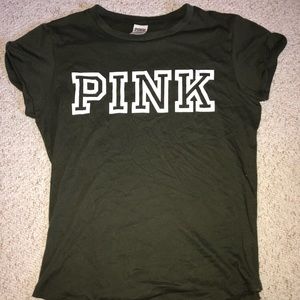 army green pink tee
